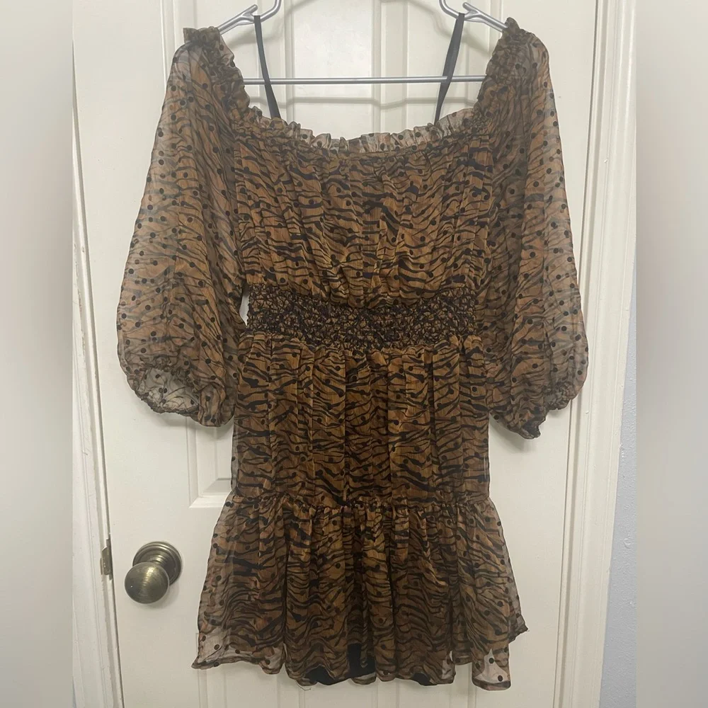 House of Harlow 1960 x Revolve Sapphire Off the Shoulder Mini Dress - Picture 5 of 11